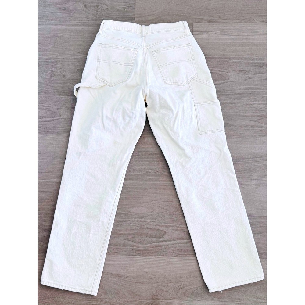 Abercrombie Carpenter Jeans Women 27/4R Cream Curve Love Button Fly - Picture 3 of 8